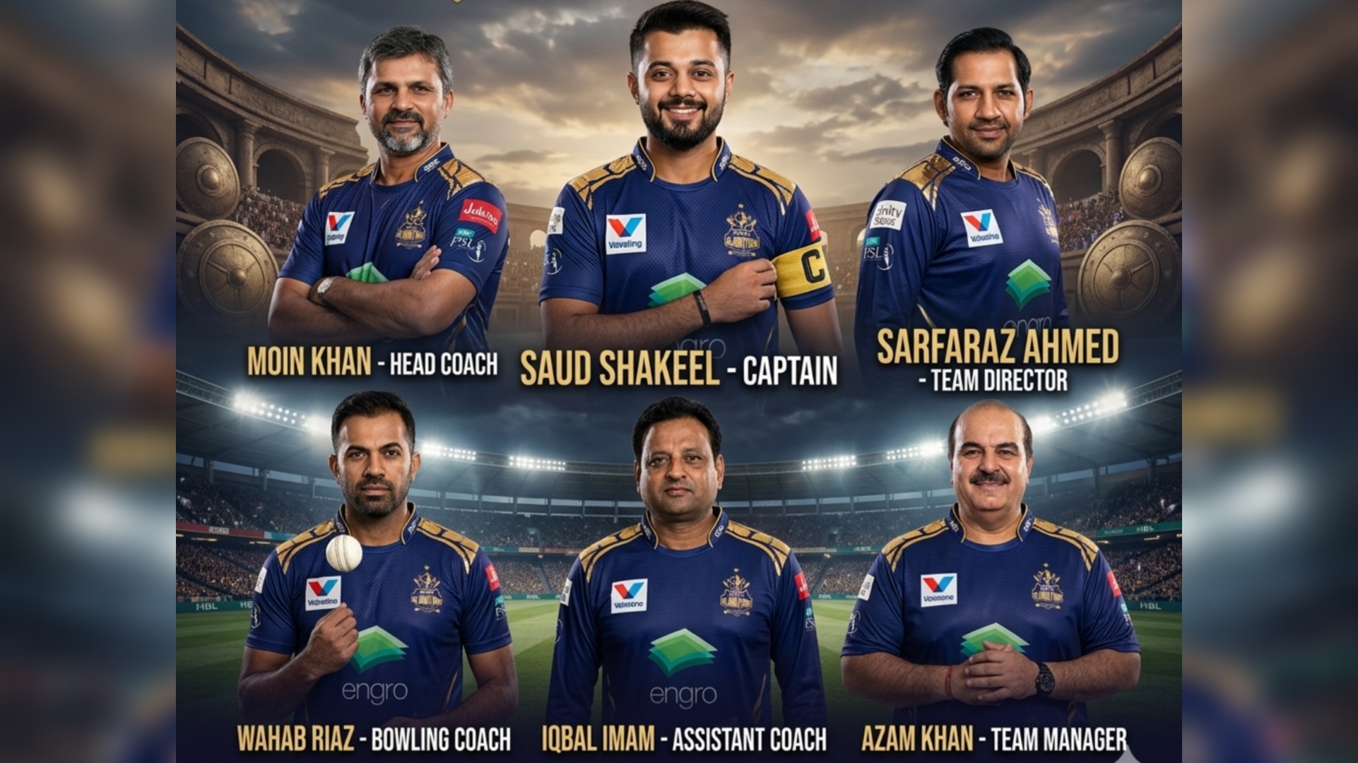 Quetta Gladiators Reveal Captain, Coaching Staff for PSL 11 Campaign Quetta Gladiators Reveal Captain, Coaching Staff for PSL 11 Campaign